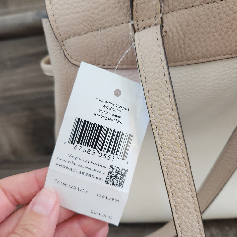 Kate Spade Beige and Cream Leather Backpack - Picture 2 of 5